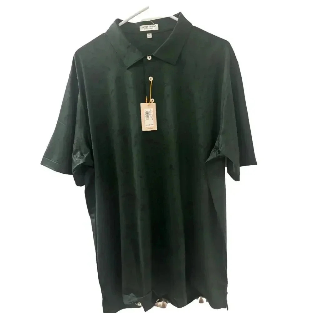 Peter Millar Crown Sport Summer Comfort Green BLSM Print Polo Size XL NWT